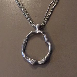 🌻 3/$30 Lia Sophia Long Silver Necklace with Pendant